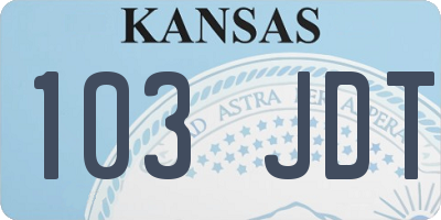KS license plate 103JDT