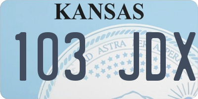 KS license plate 103JDX