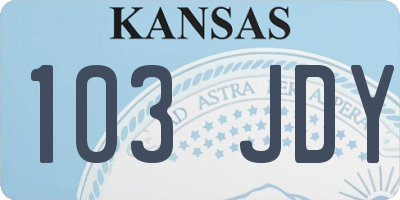 KS license plate 103JDY