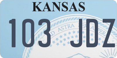 KS license plate 103JDZ