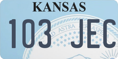 KS license plate 103JEC