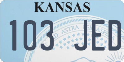 KS license plate 103JED