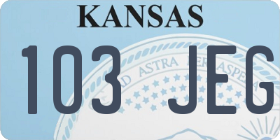 KS license plate 103JEG