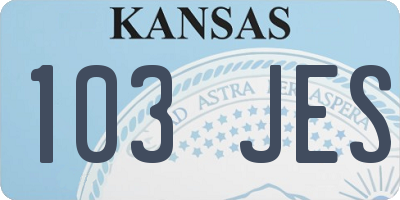 KS license plate 103JES