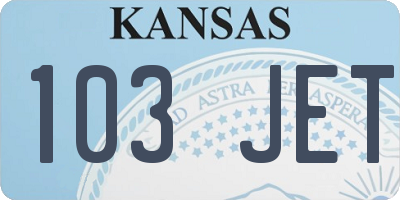 KS license plate 103JET