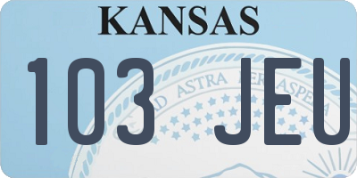 KS license plate 103JEU