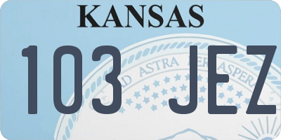 KS license plate 103JEZ