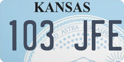 KS license plate 103JFE