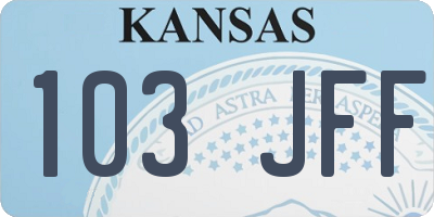 KS license plate 103JFF