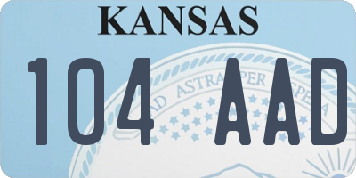 KS license plate 104AAD