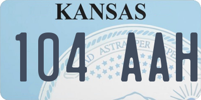 KS license plate 104AAH