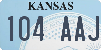 KS license plate 104AAJ