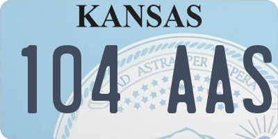 KS license plate 104AAS