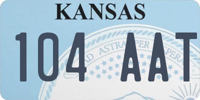 KS license plate 104AAT