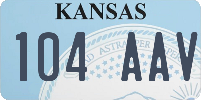 KS license plate 104AAV
