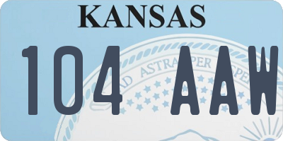 KS license plate 104AAW