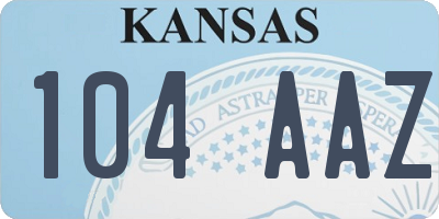 KS license plate 104AAZ