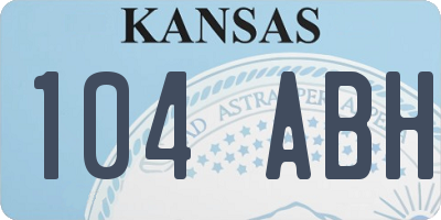 KS license plate 104ABH