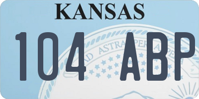 KS license plate 104ABP