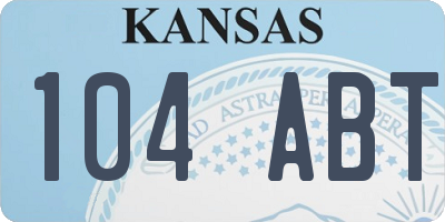 KS license plate 104ABT