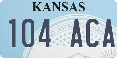 KS license plate 104ACA