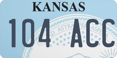 KS license plate 104ACC