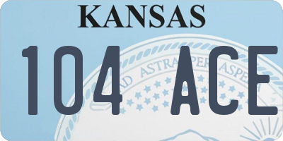 KS license plate 104ACE