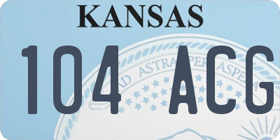 KS license plate 104ACG