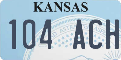 KS license plate 104ACH
