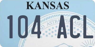 KS license plate 104ACL