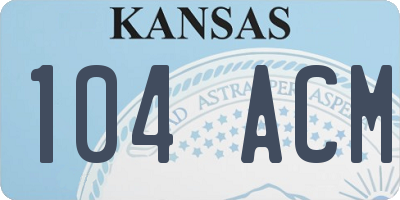 KS license plate 104ACM