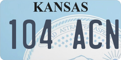 KS license plate 104ACN