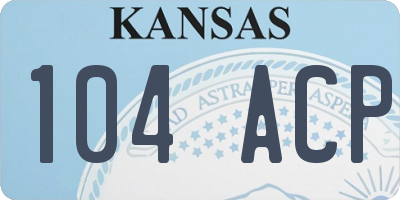 KS license plate 104ACP
