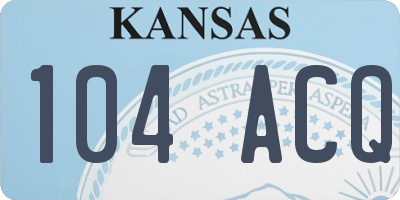KS license plate 104ACQ