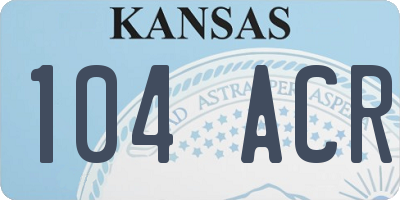 KS license plate 104ACR