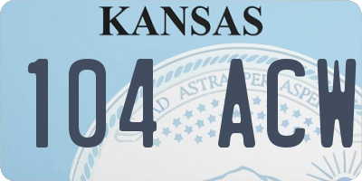 KS license plate 104ACW