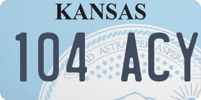 KS license plate 104ACY