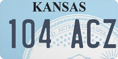 KS license plate 104ACZ