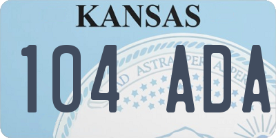 KS license plate 104ADA