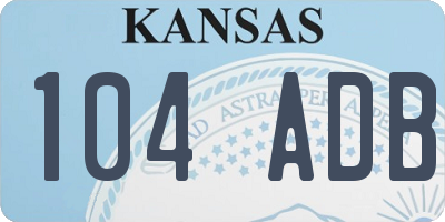 KS license plate 104ADB