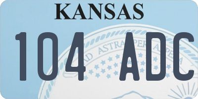 KS license plate 104ADC