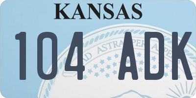 KS license plate 104ADK