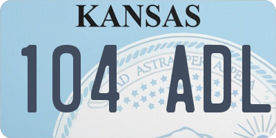 KS license plate 104ADL