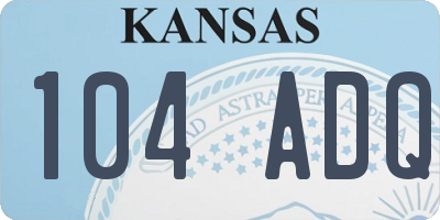 KS license plate 104ADQ
