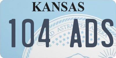 KS license plate 104ADS