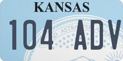 KS license plate 104ADV