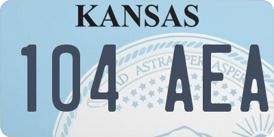 KS license plate 104AEA