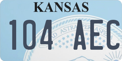 KS license plate 104AEC