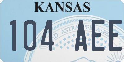 KS license plate 104AEE
