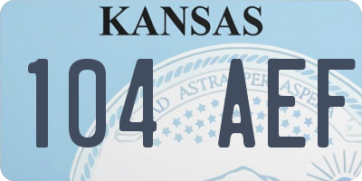 KS license plate 104AEF